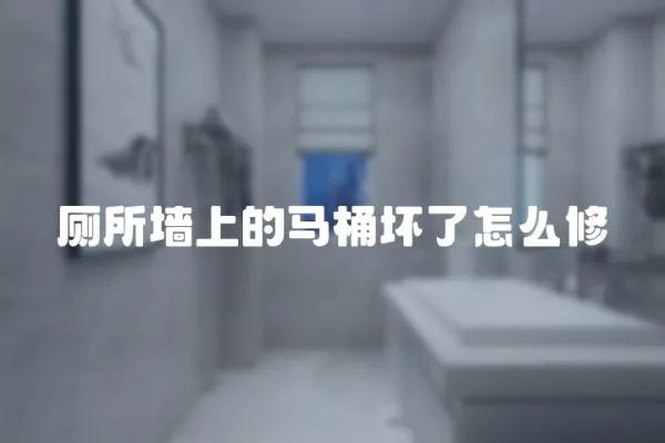 廁所墻上的馬桶壞了怎么修