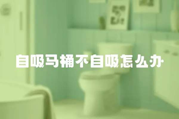 自吸馬桶不自吸怎么辦