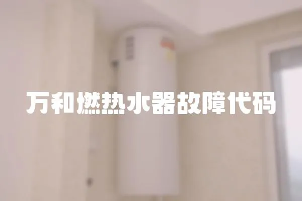 萬和燃熱水器故障代碼