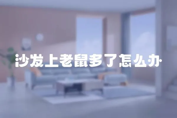 沙發(fā)上老鼠多了怎么辦