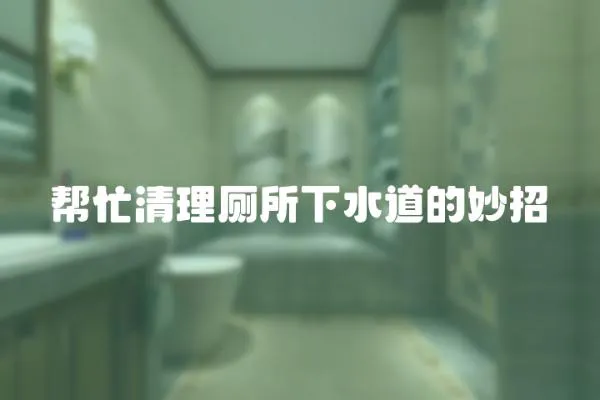 幫忙清理廁所下水道的妙招