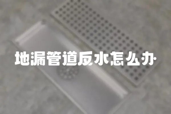 地漏管道反水怎么辦