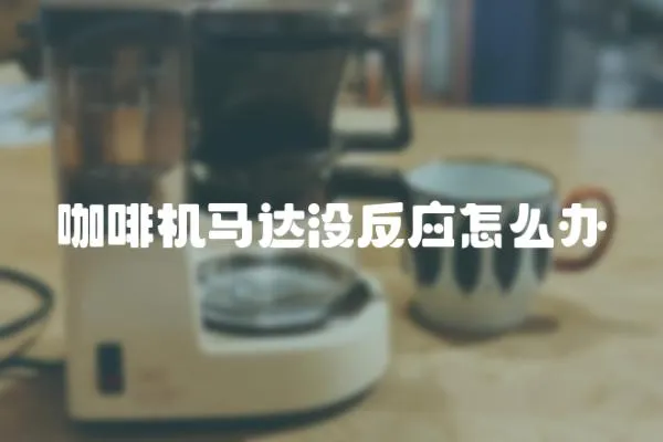 咖啡機馬達沒反應怎么辦