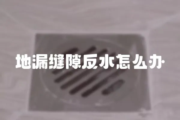 地漏縫隙反水怎么辦