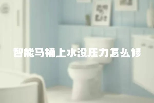 智能馬桶上水沒壓力怎么修