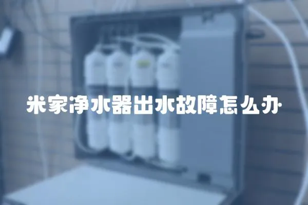 米家凈水器出水故障怎么辦