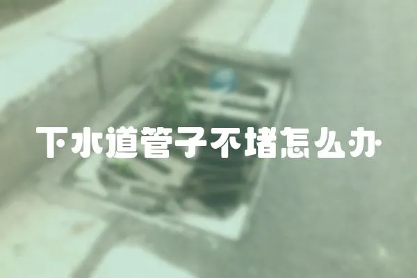 下水道管子不堵怎么辦