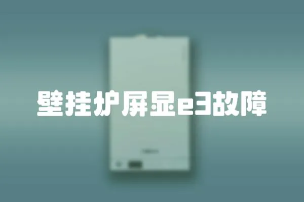 壁掛爐屏顯e3故障