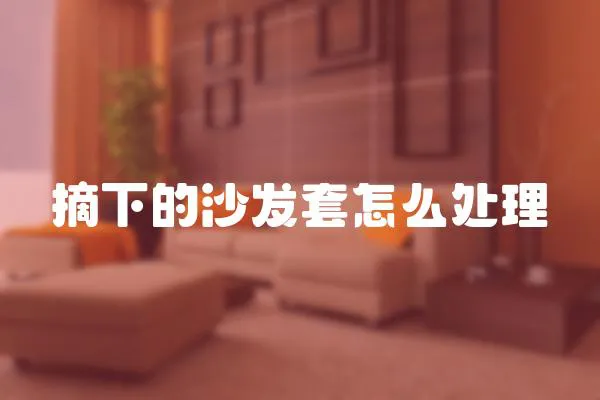 摘下的沙發(fā)套怎么處理