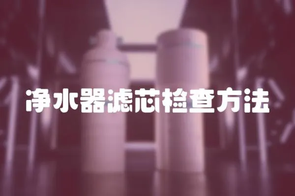 凈水器濾芯檢查方法
