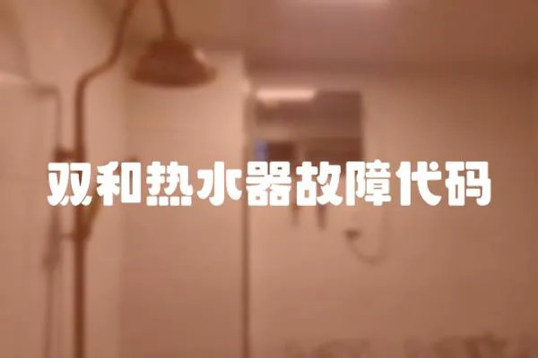 雙和熱水器故障代碼