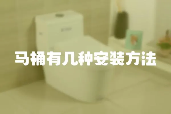 馬桶有幾種安裝方法