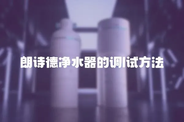朗詩德凈水器的調l試方法