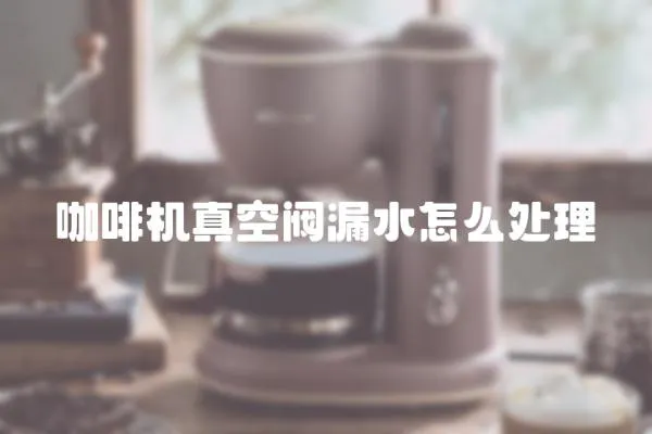 咖啡機真空閥漏水怎么處理
