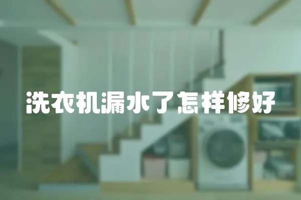 洗衣機漏水了怎樣修好