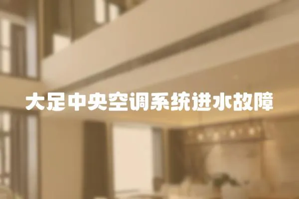 大足中央空調(diào)系統(tǒng)進水故障