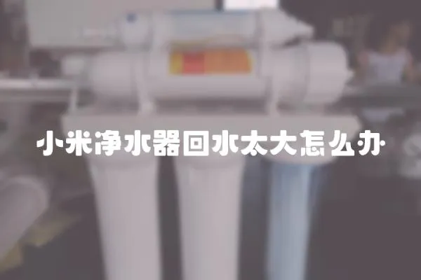 小米凈水器回水太大怎么辦
