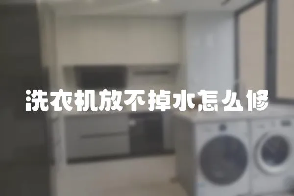 洗衣機(jī)放不掉水怎么修