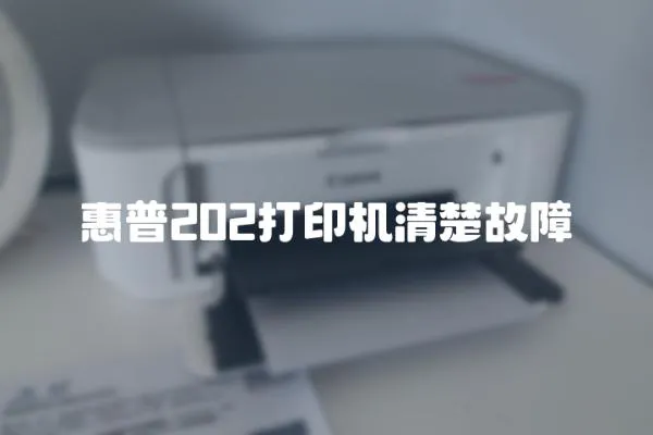 惠普202打印機清楚故障