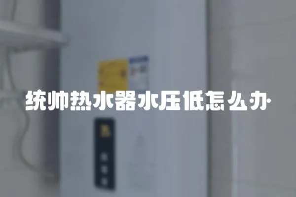 統帥熱水器水壓低怎么辦