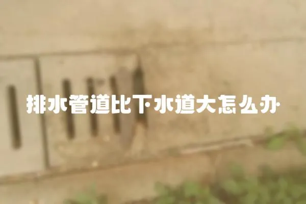 排水管道比下水道大怎么辦