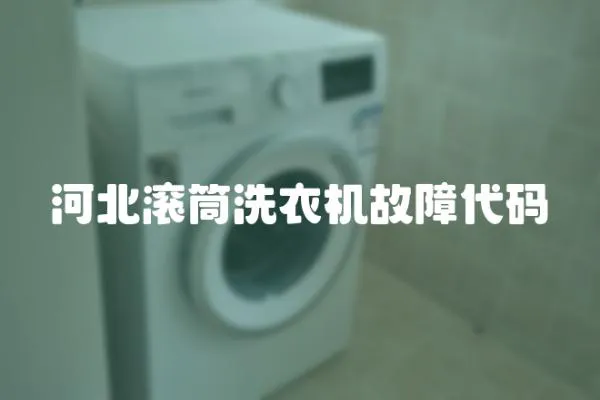 河北滾筒洗衣機故障代碼