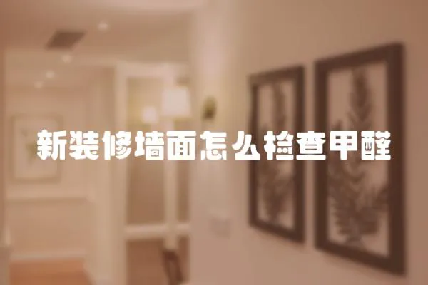 新裝修墻面怎么檢查甲醛