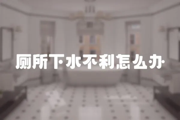 廁所下水不利怎么辦