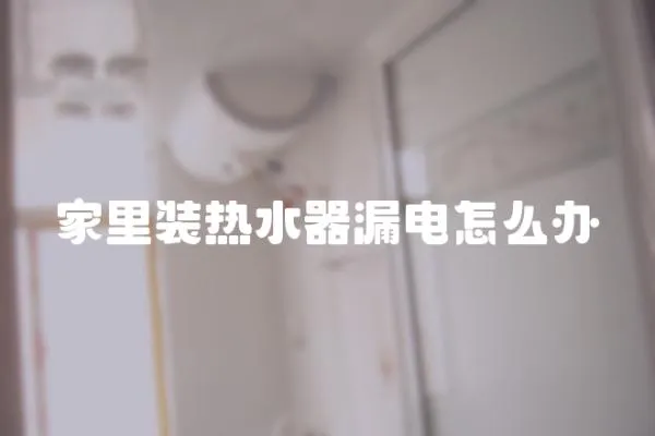 家里裝熱水器漏電怎么辦
