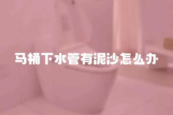 馬桶下水管有泥沙怎么辦