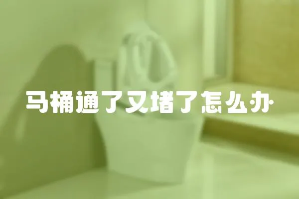 馬桶通了又堵了怎么辦