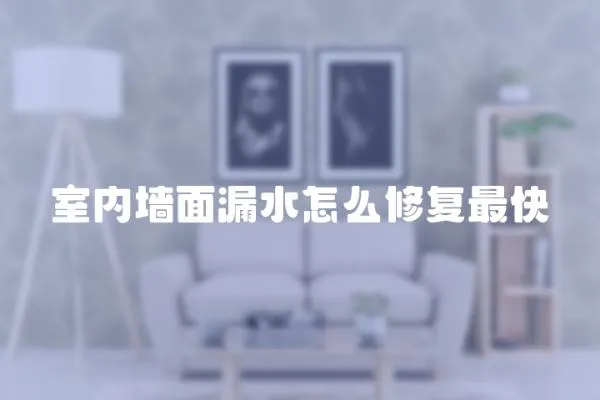 室內墻面漏水怎么修復最快