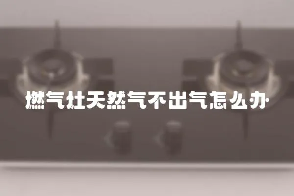 燃氣灶天然氣不出氣怎么辦
