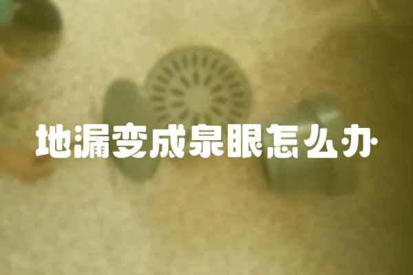 地漏變成泉眼怎么辦