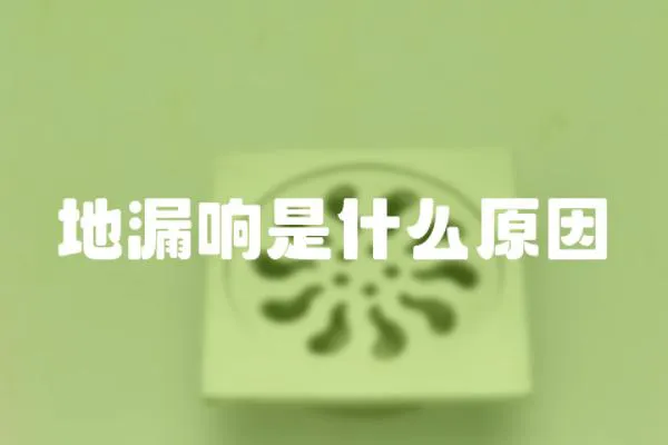 地漏響是什么原因