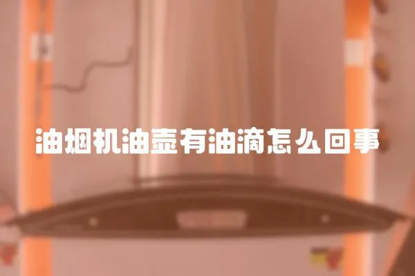 油煙機油壺有油滴怎么回事
