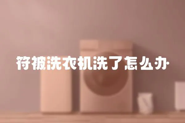 符被洗衣機洗了怎么辦
