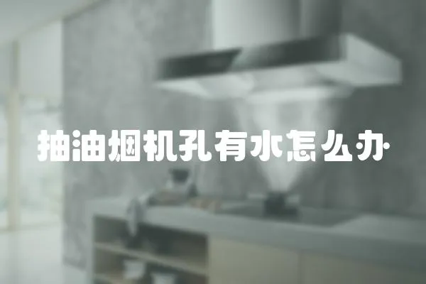 抽油煙機孔有水怎么辦
