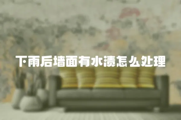 下雨后墻面有水漬怎么處理