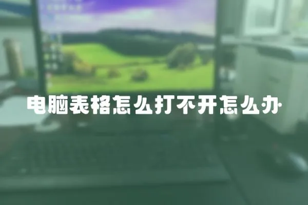 電腦表格怎么打不開怎么辦