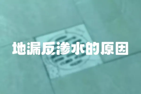 地漏反滲水的原因