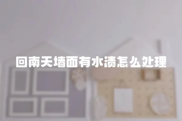 回南天墻面有水漬怎么處理