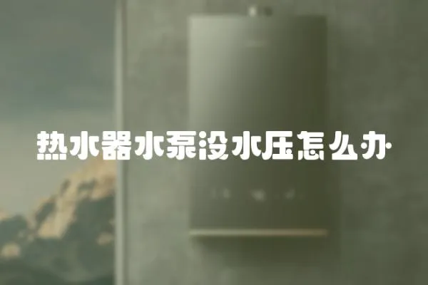熱水器水泵沒水壓怎么辦