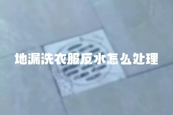 地漏洗衣服反水怎么處理