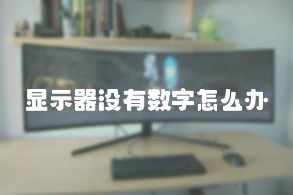 顯示器沒有數字怎么辦