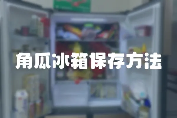 角瓜冰箱保存方法
