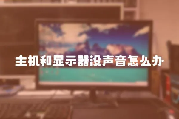 主機和顯示器沒聲音怎么辦