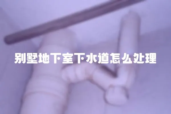 別墅地下室下水道怎么處理