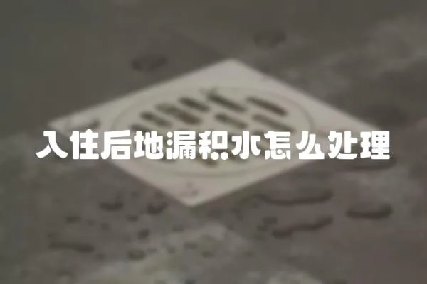 入住后地漏積水怎么處理