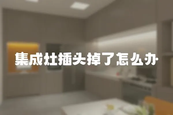 集成灶插頭掉了怎么辦